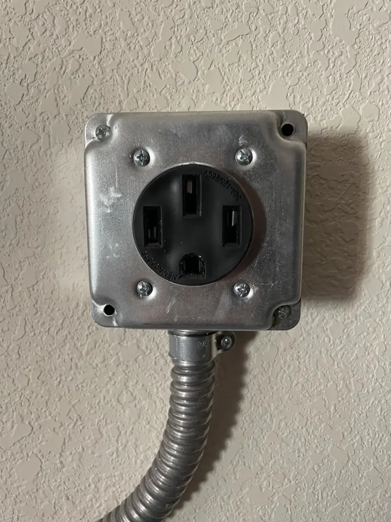 NEMA 14-50 outlet installed for Smart Home Electrical in Bonner Springs